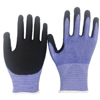 breathable safety Nylon Spandex Liner Working Glove Micro Foam Nitrile Glove