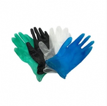 China black blue green clear powder free disposable vinyl gloves