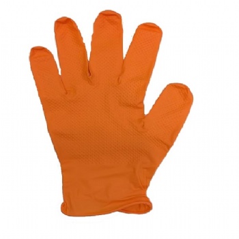 China 9 Inch 8 Mil Diamond Textured Disposable Nitrile Gloves